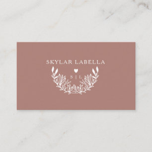 Tarjeta De Visita Logotipo y monograma moderno de arte botánico flor