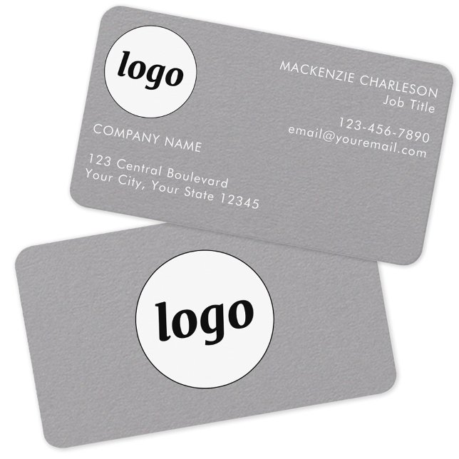Tarjeta De Visita Logotipo y texto sencillos (Logo and custom text business cards)