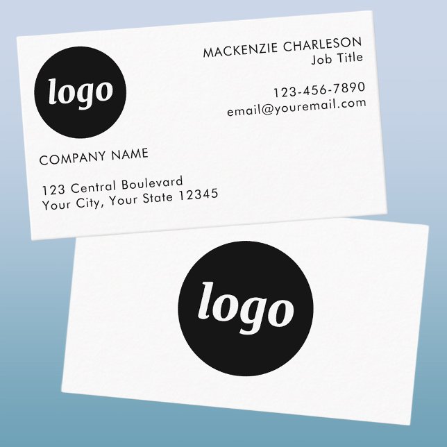Tarjeta De Visita Logotipo y texto sencillos (Logo with text professional business card)