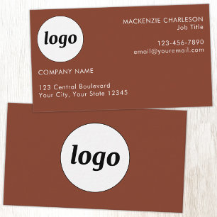 Tarjeta De Visita Logotipo y Texto Sencillos Terracota