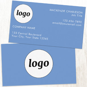 Tarjeta De Visita Logotipo y Texto Simple Azul