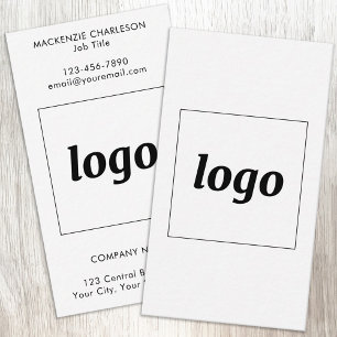 Tarjeta De Visita Logotipo y texto vertical simple
