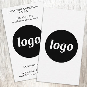 Tarjeta De Visita Logotipo y texto vertical simple