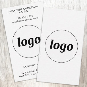 Tarjeta De Visita Logotipo y texto vertical simples