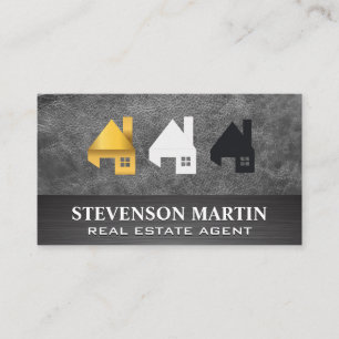 Tarjeta De Visita Logotipos de casa   Cuero
