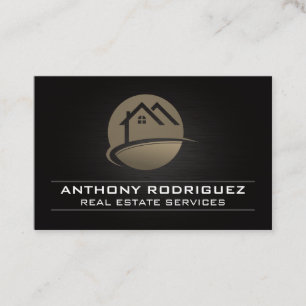 Tarjeta De Visita Logotipos de casa Fondo negro