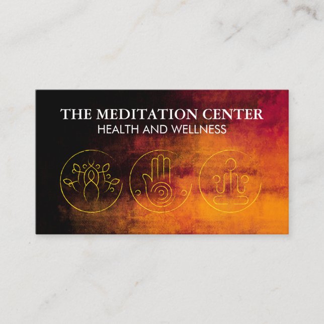 Tarjeta De Visita Logotipos de meditación de yoga (Anverso)