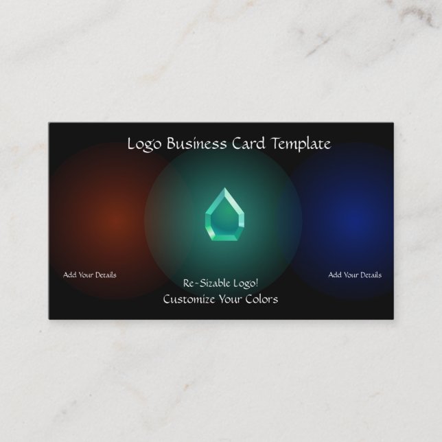 Tarjeta De Visita Logotipos sencillos - Joya de cristal Verde azulad (Anverso)