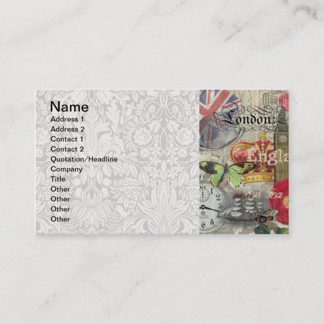 Tarjeta De Visita Londres Inglaterra Viaje Viaje Arte Viejo Europa (Anverso)