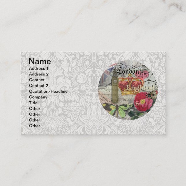 Tarjeta De Visita Londres Inglaterra Viaje Viaje Arte Viejo Europa (Anverso)