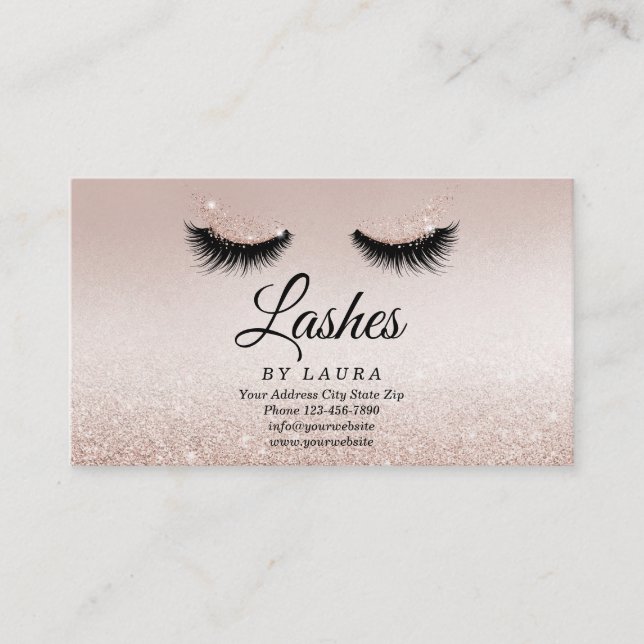Tarjeta De Visita Long Lash Extension Makeust Artist Business Card V (Anverso)