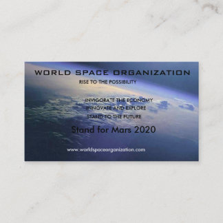 Tarjeta De Visita looking_down_on_earth, ORGANIZACIÓN del ESPACIO