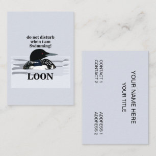 Tarjeta De Visita Loon Common Loon Bird Lake
