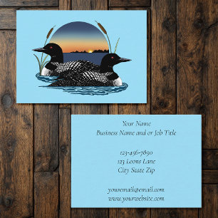 Tarjeta De Visita Loon Couple Sunset Blue
