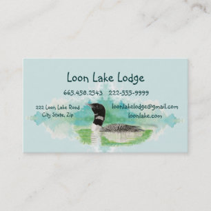 Tarjeta De Visita Loon de pintura acuática, negocio de aves silvestr