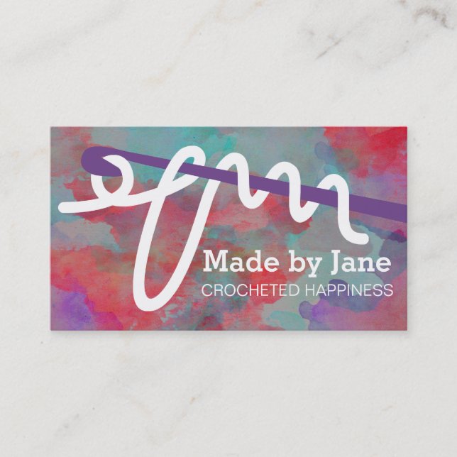 Tarjeta de visita loopy del hilado del gancho de (Anverso)