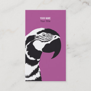 TARJETA DE VISITA LORA GUACAMAYO NEGRA Y BLANCA