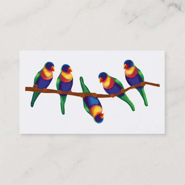 Tarjeta De Visita Loriketeros del arcoiris (Reverso)