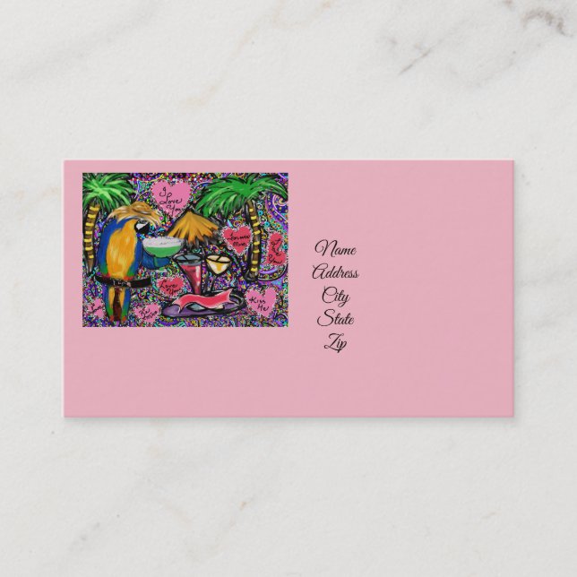 Tarjeta De Visita Loro de fiesta de San Valentín (Anverso)