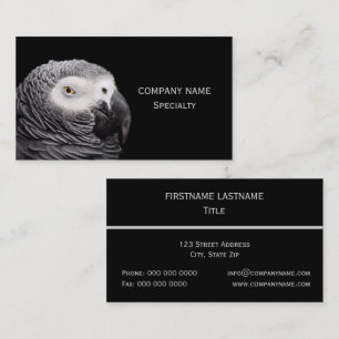 Tarjeta De Visita Loro gris africano