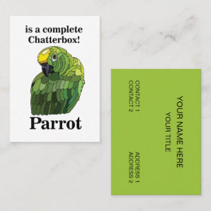 Tarjeta De Visita Loro Pájaro Charlatán Divertido Tropical