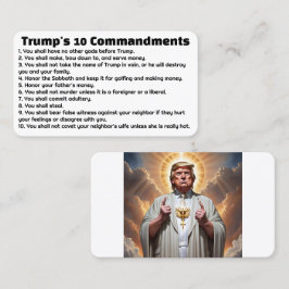 Tarjeta De Visita Los 10 mandamientos de Trump