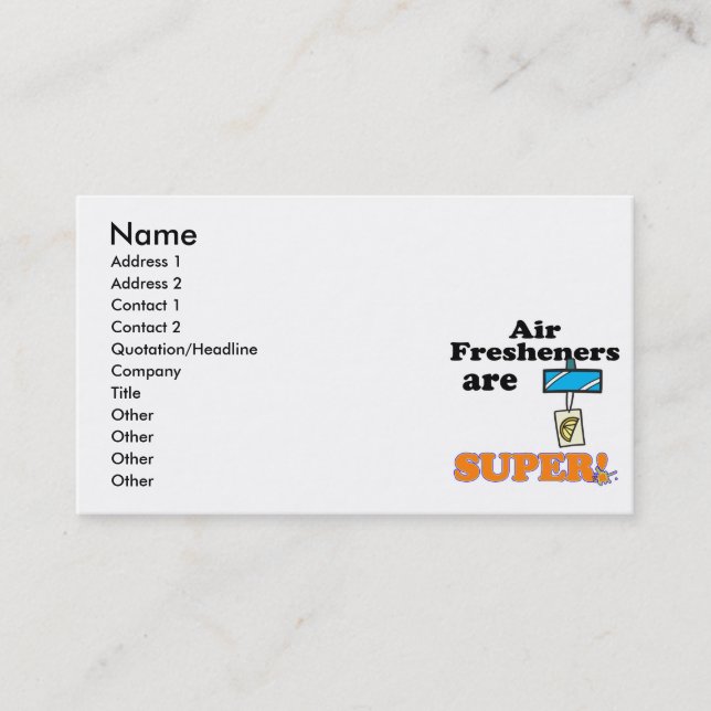 Tarjeta De Visita los ambientadores de aire son súper (Anverso)