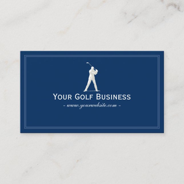 Tarjeta De Visita Los azules marinos del club de golf aclaran simple (Anverso)