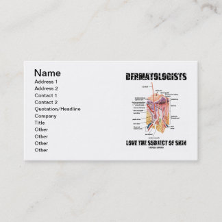 Tarjeta De Visita Los dermatólogos aman el tema de la piel (la