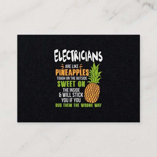 Tarjeta De Visita Los Electricistas Son Como Las Piñas. (Anverso)