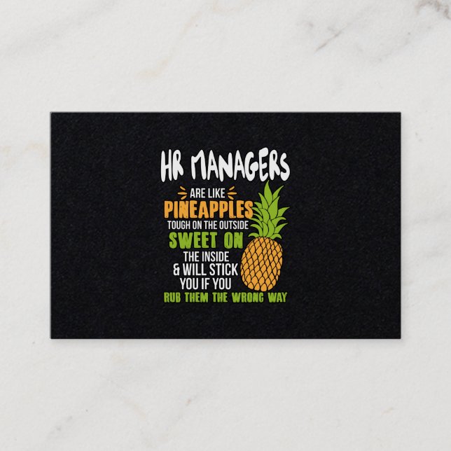 Tarjeta De Visita Los Gerentes De Recursos Humanos Son Como Las Piña (Anverso)