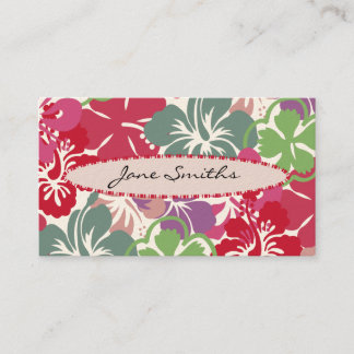 Tarjeta De Visita Los hibiscos modelan con la tabla hawaiana