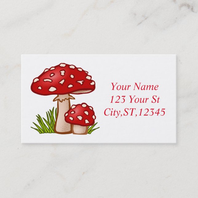 Tarjeta De Visita Los hongos rojos de Amanita Thunder_Cove (Anverso)