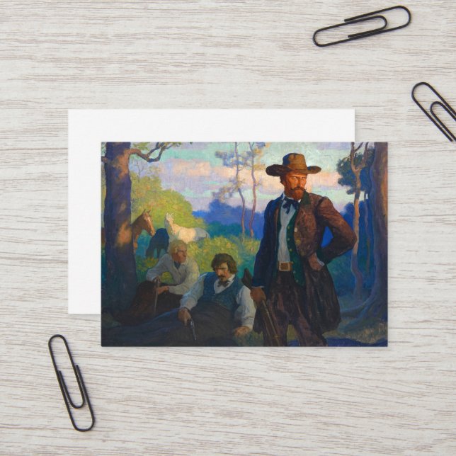 Tarjeta De Visita Los James Brothers en Misuri, por N. C. Wyeth (Anverso/Reverso In Situ)