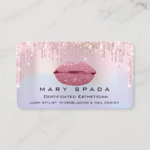Tarjeta De Visita Los labios de los besos de maquillaje muestran det