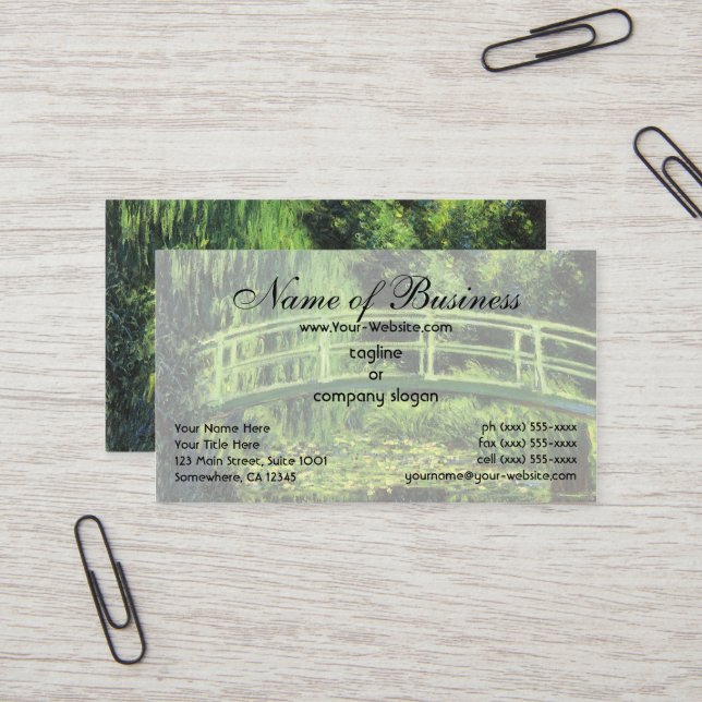 Tarjeta De Visita Los lirios de agua blanca de Claude Monet (Anverso/Reverso In Situ)