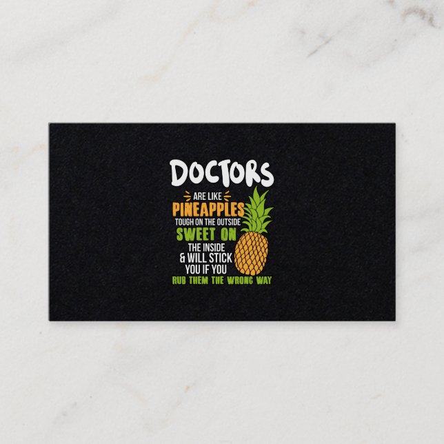 Tarjeta De Visita Los Médicas Son Como Las Piñas. (Anverso)