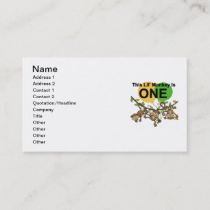 Tarjeta De Visita Los monos que se balancean primero cumpleaños de c