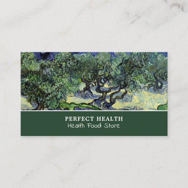 Tarjeta De Visita Los Olivos, Van Gogh, Health Food Store (Anverso)