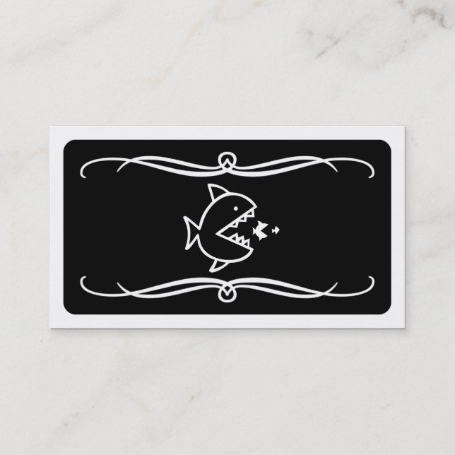 Tarjeta De Visita los peces mod comen pescado (personalizable de col (Anverso)