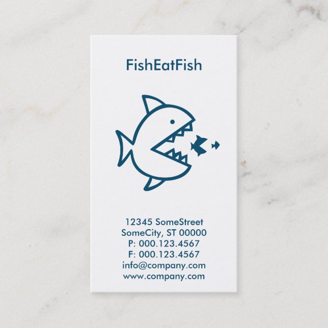 Tarjeta De Visita Los peces personalizados comen pescado (Anverso)