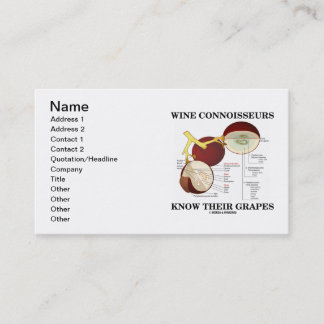 Tarjeta De Visita Los peritos del vino saben sus uvas (la anatomía)