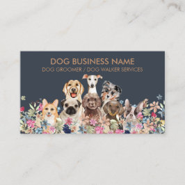 Tarjeta De Visita Los perros dibujando flores diseñan la modernidad 