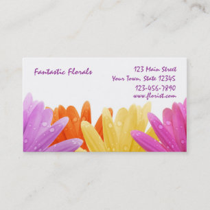 Tarjeta De Visita Los pétalos en colores pastel, agua caen la