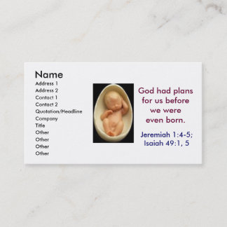 Tarjeta De Visita los planes de dios