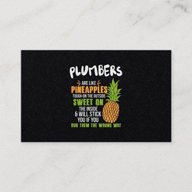 Tarjeta De Visita Los Plomeros Son Como Las Piñas. (Anverso)