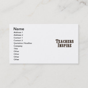Tarjeta De Visita Los profesores inspiran