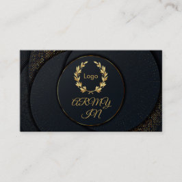 Tarjeta De Visita Los puntos dorados del círculo negro