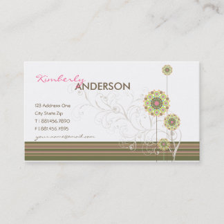 Tarjeta De Visita Los Puntos Flower Whimsical Florecen Y Nadezan La 