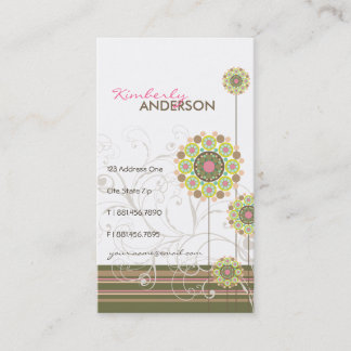Tarjeta De Visita Los Puntos Flower Whimsical Florecen Y Nadezan La 
